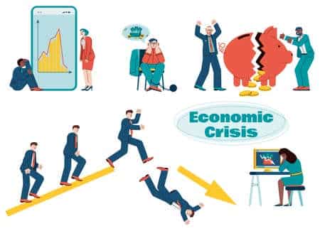 Guida Al Codice Della Crisi D'Impresa E Dell'Insolvenza: Cosa Cambia Per Imprese E Privati 1 152745441 Illustrazioni Di Personaggi Colpiti Dalla Crisi Economica Illustrazione Vettoriale Moderna Della