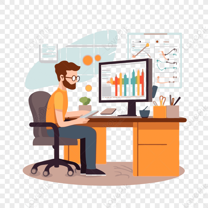Guida Alle Agevolazioni Fiscali Per Le Successioni: Risparmiare Legalmente Sull'Eredità 1 Analysis Clipart Man At Computer On Desk Studying Report Charts 550949 Wh860
