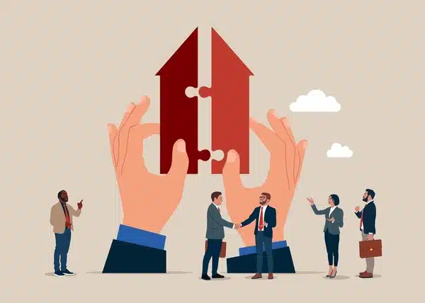 Il Processo Di Fusione E Acquisizione (M&Amp;A): Guida Completa Per Imprese E Privati 1 Business People Support Merging Arrows 600Nw 2347789517