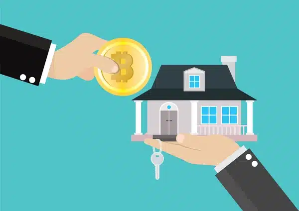 Acquisto Immobiliare Con Pagamento In Bitcoin 1 Cartoon House Bitcoin Vector Eps10 600Nw 780312286