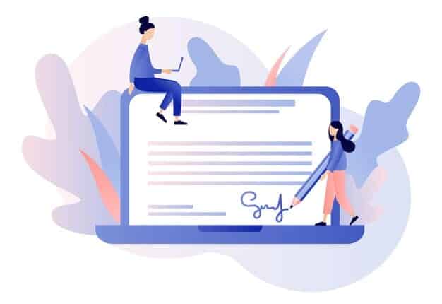 L'Atto Notarile Informatico: La Rivoluzione Digitale Nel Mondo Notarile 1 Electronic Contract Digital Signature Concept Modern Flat Cartoon Style Vector Illustration 501813 104