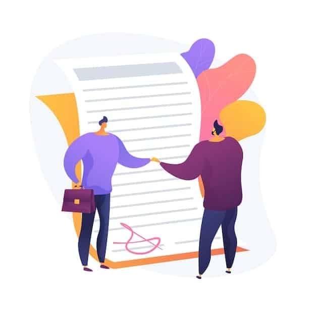 Guida Ai Patti Parasociali Nelle Startup: Tutela E Stabilità Per Fondatori E Investitori 1 Signing Contract Official Document Agreement Deal Commitment Businessmen Cartoon Characters Shaking Hands Legal Contract With Signature 335657 2687 1