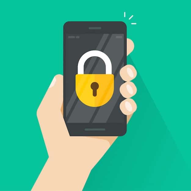 Smartphone Ou Celular Na Mao Com O Icone De Bloqueio Na Tela 101884 257