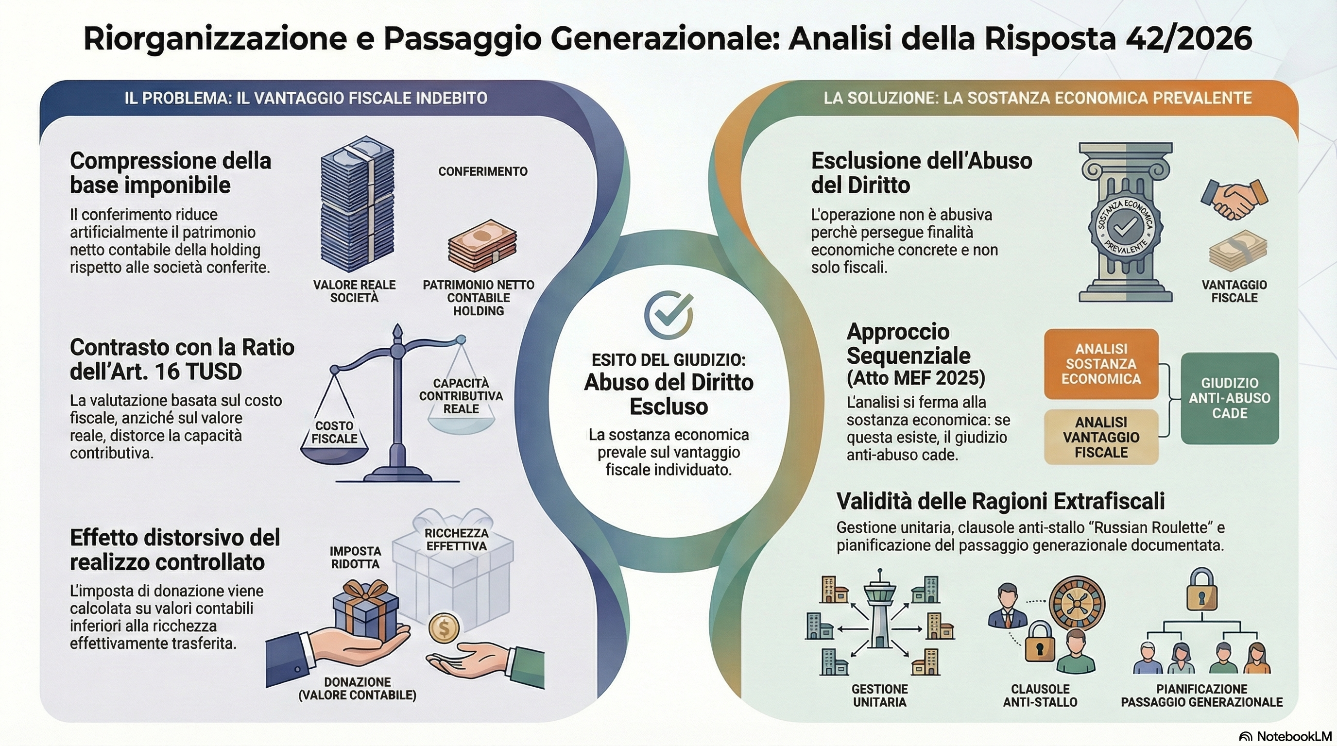 Conferimento A Realizzo Controllato E Donazione Della Nuda Proprietà Delle Quote Della Holding: La Risposta N. 42/2026 Esclude L'Abuso Del Diritto Ma Individua Un Vantaggio Fiscale Indebito 1 Unnamed 13