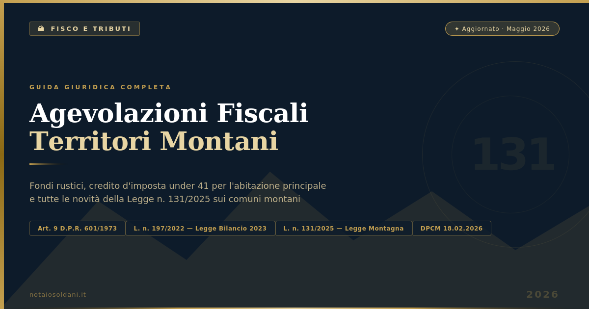 Agevolazioni Fiscali Per I Territori Montani 2026 1 Agevolazioni Fiscali Territori Montani 2026