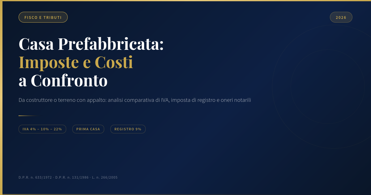 Casa Prefabbricata: Imposte E Costi Acquisto A Confronto 2026 1 Casa Prefabbricata Imposte E Costi Acquisto Confronto 2026
