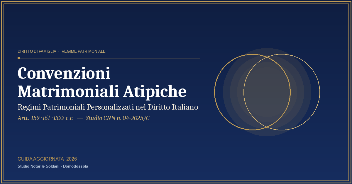 Convenzioni Matrimoniali Atipiche E Regimi Patrimoniali Personalizzati: Guida Completa 2026 1 Convenzioni Matrimoniali Atipiche E Regimi Patrimoniali Personalizzati – Studio Notarile Soldani Domodossola 2026