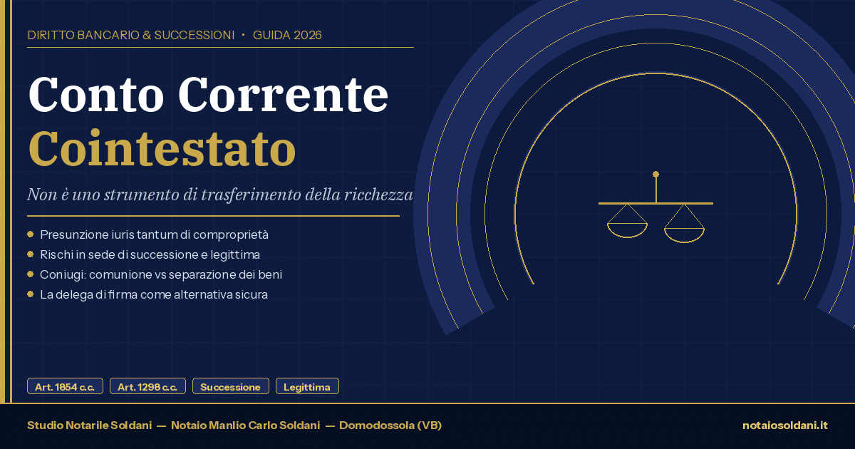 Conto Corrente Cointestato: Non È Uno Strumento Di Trasferimento Della Ricchezza 1 Cover Conto Cointestato
