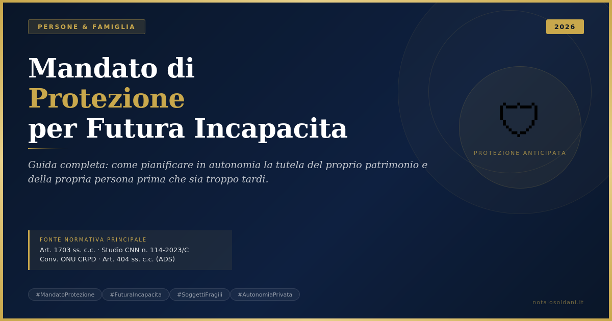 Mandato Di Protezione Per Futura Incapacità: Guida Completa 2026 1 Mandato Di Protezione Per Futura Incapacità 2026 – Schema E Guida Notarile