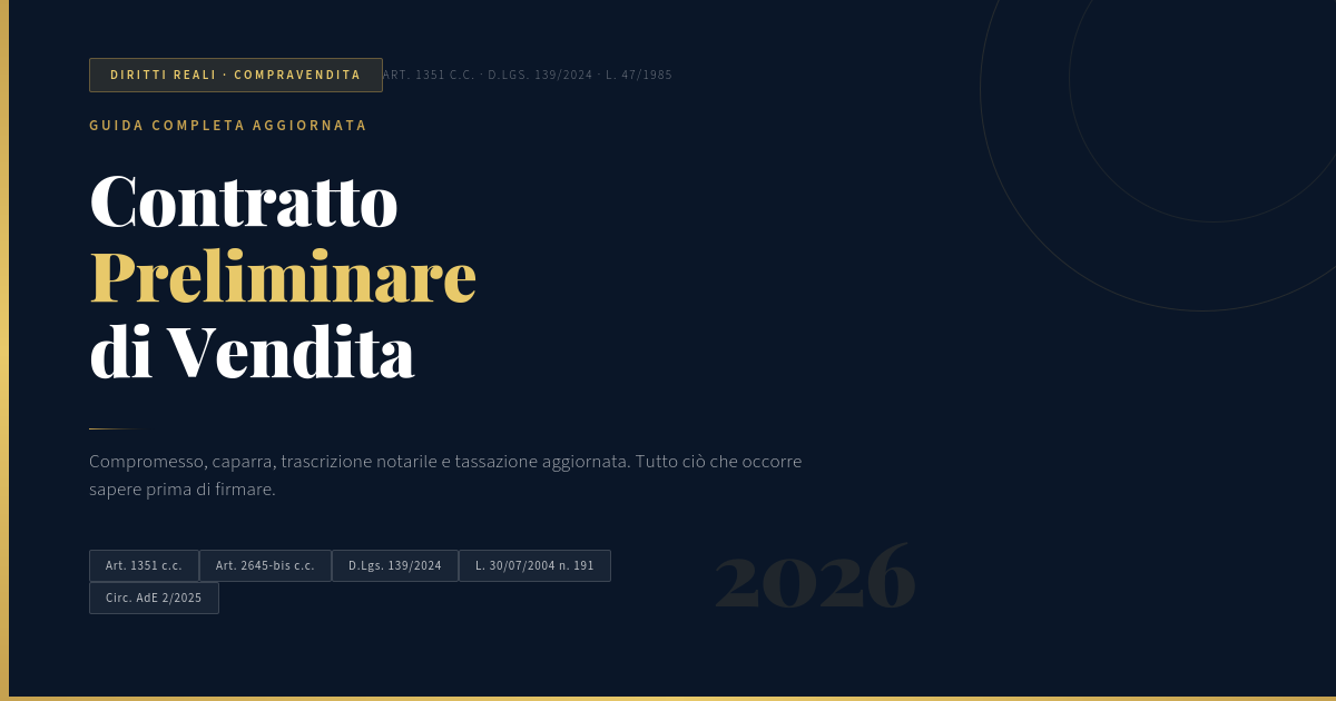 Contratto Preliminare Vendita Copertina