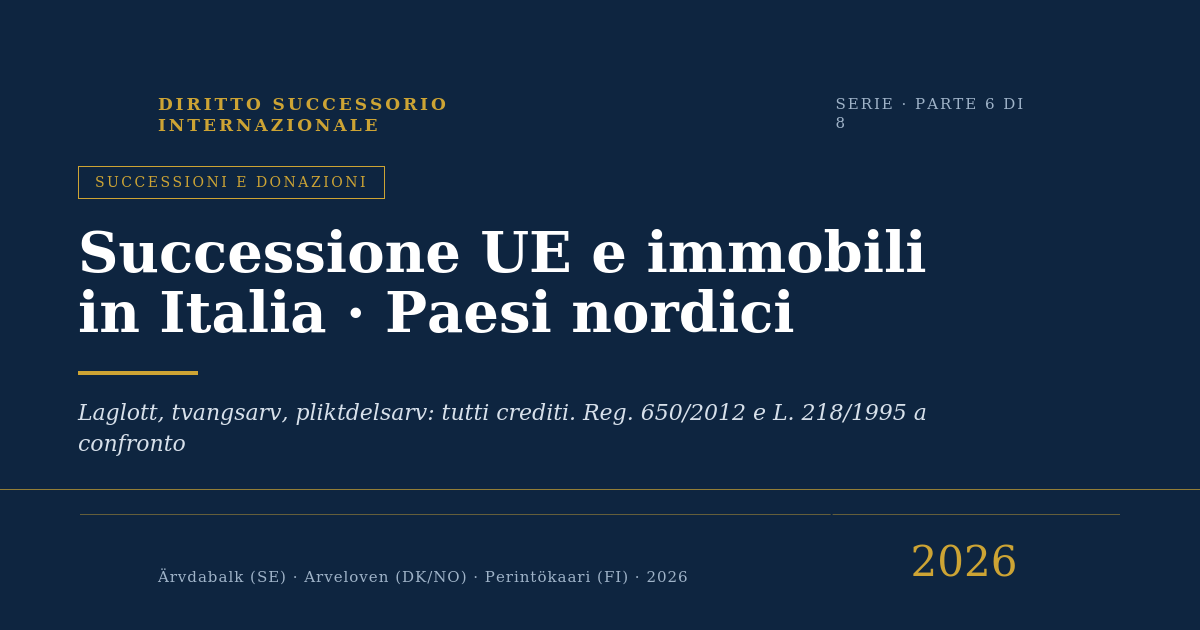 Successione Ue E Immobili In Italia · Paesi Nordici — Parte 6/8 1 Successione Ue Immobili: Paesi Nordici — Laglott Tvangsarv Pliktdelsarv