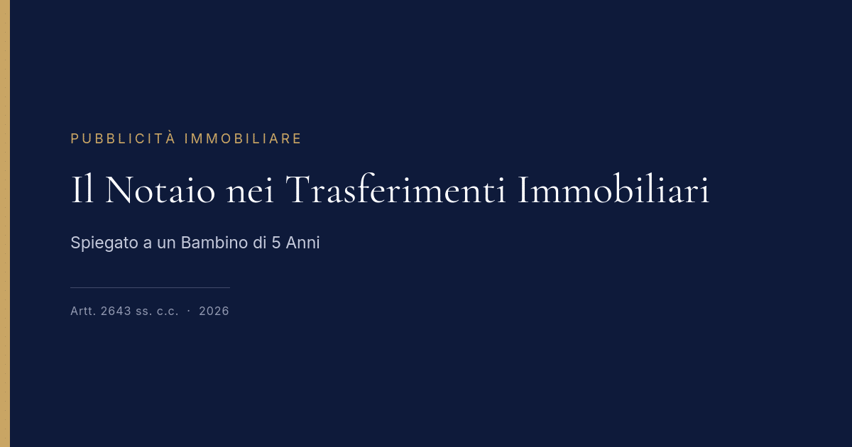 Il Notaio Nei Trasferimenti Immobiliari: Spiegato A Un Bambino Di 5 Anni 1 Il Notaio Nei Trasferimenti Immobiliari, Spiegato In Modo Semplice